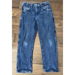 Wrangler Relaxed‎ Fit FR CAT2 2112 Flame Resistant Work Blue Jeans Mens Sz 32x30